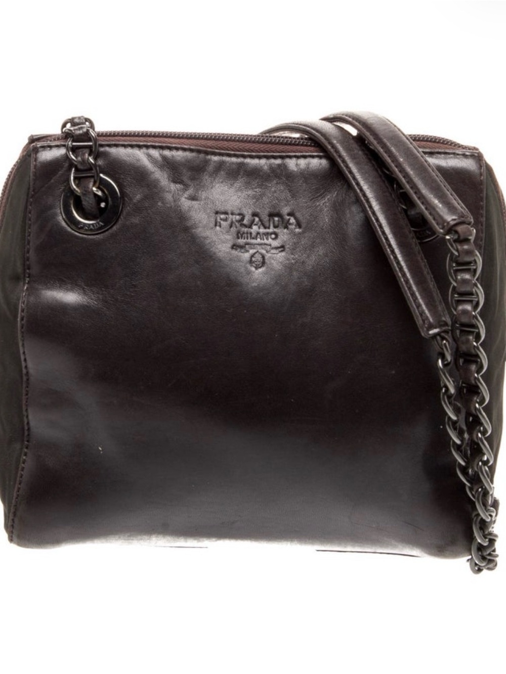Prada Vitello Shine Leather Chain Shoulder Bag